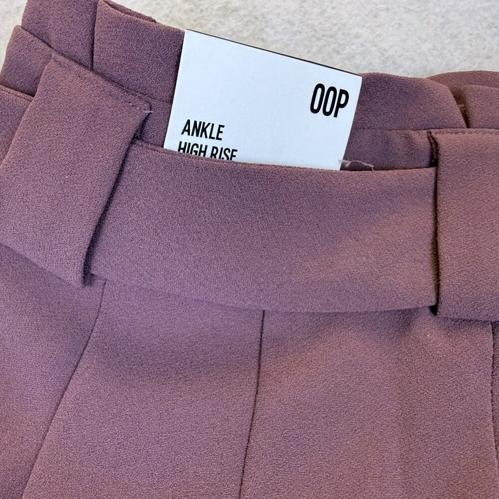 Express Women’s Purple High-Rise Ankle Pants With Bow Front Size 00P - New - Picture 8 of 14